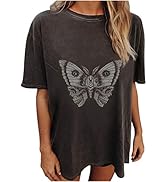 Western Halloween Shirts for Women Skeleton Graphic Tshirts Short Sleeve Grunge Clothes Oversized...