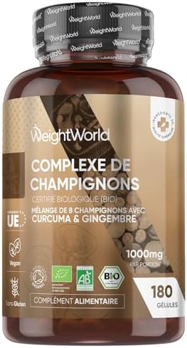 Complexe 8 Champignons Bio 180 Gélules Vegan Certifié AB - Reishi...