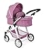 Produktbild Bayer Chic 2000 - Puppenwagen Nele, 2-in-1 Kombipuppenwagen für Kinder von 3 bis 8 Jahren, Puppenkinderwagen mit umwandelbarer Babywanne, Kinderwagen für Puppen bis 50 cm Größe, Jeans pink