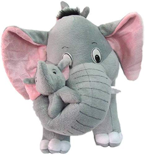 Sponsored Ad - Soft Toy Elephant Stuffed Baby Elephant with Baby Plush Soft Toy for Kids, Grey (40 CM/15")