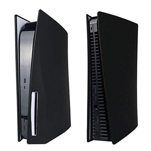 Aosai Ps5 Silicone Skin Cover, Dustproof Anti-Scratch Anti-Fall Protector Case For Sony Playstation 5 Disk Version/Digital Edition Console (Disk Version, Black) #TOP6