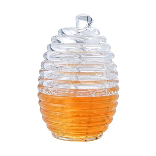 OFFSCH Cute Acrylic Honey Jar Pot and Dipper Set for Honey Syrup and Juice Dispensing