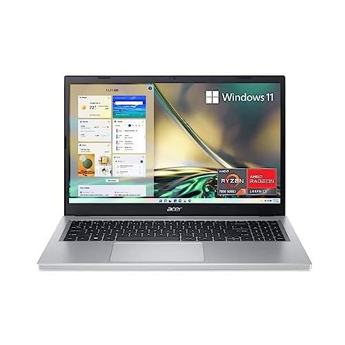 Acer Aspire 3 A315-24P-R7VH Slim Laptop | 15.6″ Full HD IPS Display | AMD Ryzen 3 7320U Quad-Core Processor | AMD Radeon Graphics | 8GB LPDDR5 | 128GB NVMe SSD | Wi-Fi 6 | Windows 11 Home in S Mode