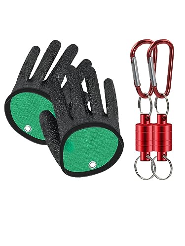 WANGCL 1 Pair Fishing Gloves Predator Bite Resistant Waterproof Fishing Glove with Anti Cut and Magnetic Closure for Safe Handling Pike Catfish