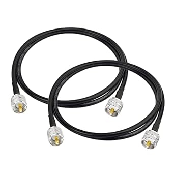 Superbat CB coaxkabel - RG58 UHF PL-259 kabel 5 m rechthoekige CB antenne overbruggingskabel voor CB radio, HAM radio, antenneanalysator, SWR meter dummy load enz