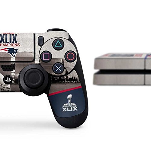 Skinit Decal Gaming Skin Compatible with PS4 Console and Controller Bundle - Officially Licensed NFL Patriots Super Bowl XLIX Champs Design
