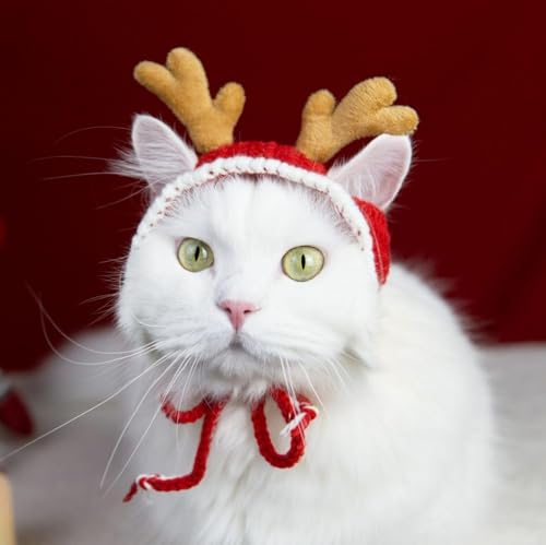 Cuernos navideños para perros y gatos, ajustables y antideslizantes miniatura 5