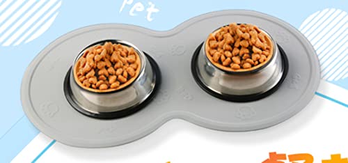 Anawakia Napfunterlage Silikon Futtermatte Wasserdicht Anti Rutsch Tiernahrung Matte für Hunde und Katzen Fütterungsmatte Silikonmatte Fressnapfunterlage 48 x 27 cm (Grau)