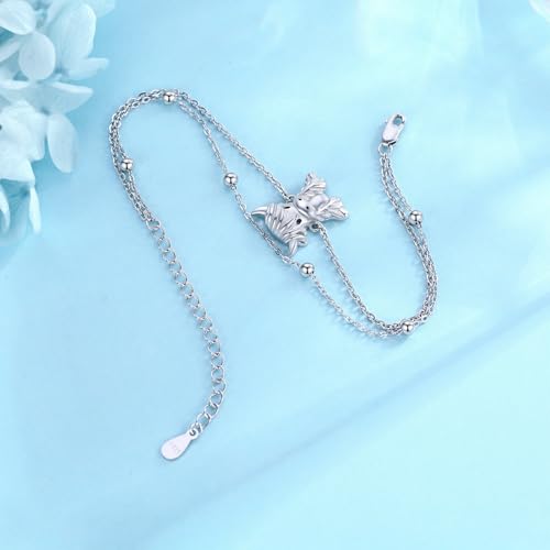 925 Sterling Silver Animal Bracelets Anklets Elephant/Highland Cow/Penguin/Sloth Adjustable Jewelry Gifts for women2