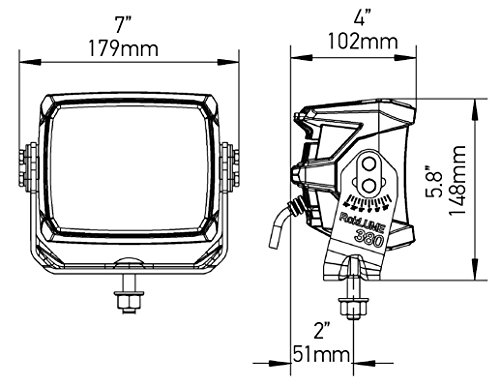 Lámpara LED HELLA 996197021 RokLUME 380 24V Negra miniatura 3