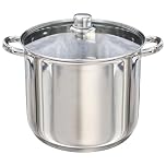 Buckingham Deep Induction Stock Pot with Glass Lid Premium Stainless Steel Multipurpose Large Cooking Pot for Soups Stews (11 litres)