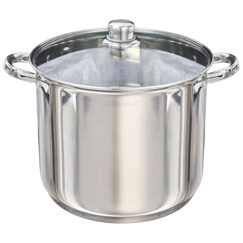 Buckingham Stainless Steel Stock Pot with lid Multipurpose Large Cooking Pot for Soups Stews (11 Litre)