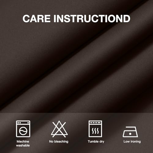 Image of COSVIYA Grommet Room Darkening Dark Brown Curtains 63 inch Long for Bedroom | Light Blocking Insulated Thermal Curtains for Living Room, Blackout Thick Polyester Window Drapes,52x63 inches, 2 Panels