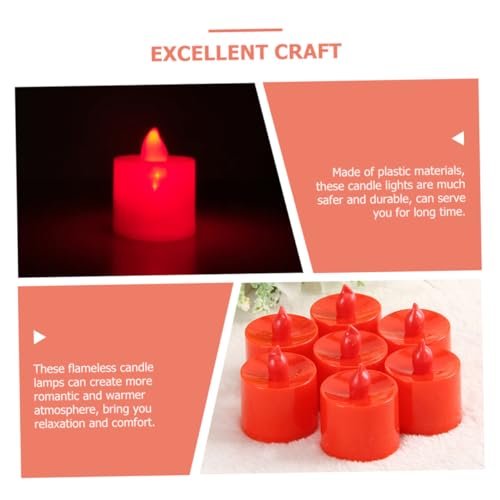 Velas LED rojas sin llama de plástico con batería VALICLUD 3