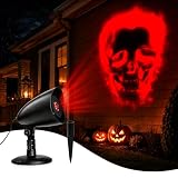 Halloween Projektor Outdoor,Dynamischer Roter Totenkopf LED Lichtprojektor