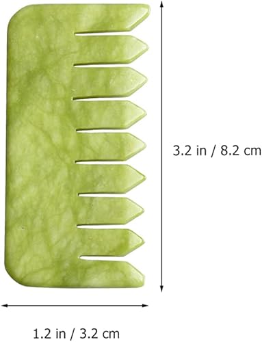 Miniatura 2 de Healifty Peine de masaje de piedra de jade 2 piezas peine de cuero cabelludo Guasha herramienta de masaje de raspado Gua Sha de mano para el cuidado