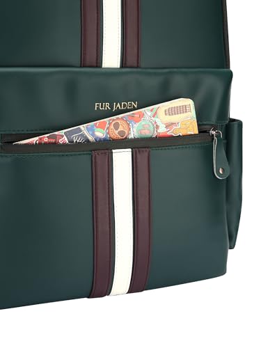 Image of FUR JADEN 15.6 Inch Laptop Backpack I Premium & Durable Vegan Leather I Anti-Theft Pocket I Breathable Air-Mesh I 30L Storage Volume I Men Women I Work Professional & Casual Use