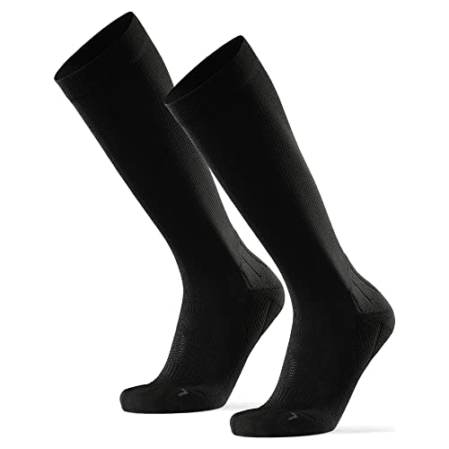 DANISH ENDURANCE Abgestufte Kompression Socken für Männer & Frauen 2 Paare (Einfarbig Schwarz, EU 39-42)