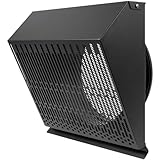 Vent Systems 10' Inch Exhaust Vent Cover with Rubber Gasket - Graphite Black Galvanized Steel - Robust and Weatherproof Outdoor Air Exhaust Box - Duct or Surface Mounting - Rain, Snow Protection