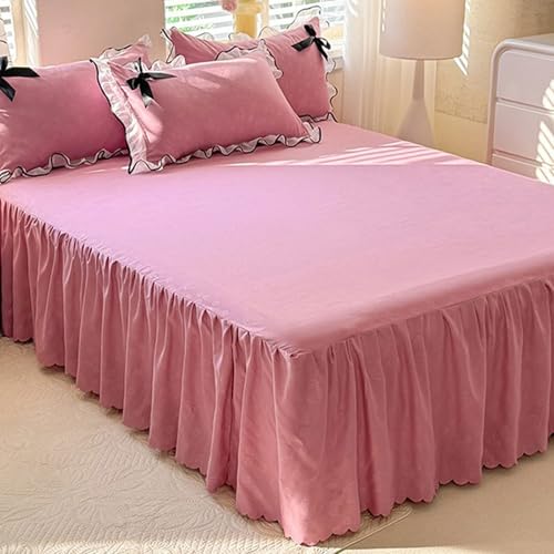 Cooalinar Falda de Cama con Volantes Estilo Princesa,Falda de Cama con Volantes Elástico,Antideslizante,Antiarrugas,Transpirable,para Decoraciones de Bodas y Fiestas navideñas
