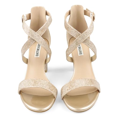 Image of JOY IN LOVE Women's Chunky Block Heels 3 Inch Ankle Strap Low Heel Sandals