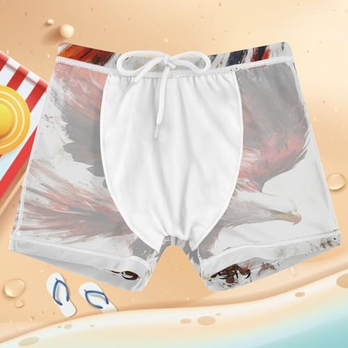 Boys Swim Trunks Quick Dry Kids Bathing Suit Red Eagle Toddler Swim Shorts Boardshorts Swimwear4