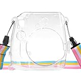 LNIMIKIY Funda protectora anti impacto portátil transparente ligera fácil de aplicar resistente a los arañazos con correa práctica carcasa a prueba de polvo para Instax Mini 8 9