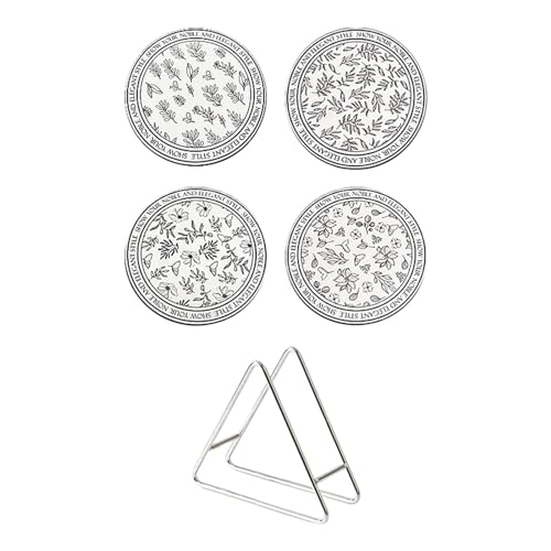 Image of CALANDIS 4Pcs Hot Pot Heat Insulation Pad Creative for Tabletop Dining Table Bathroom | 4 Drink Coasters 1 Tripod
