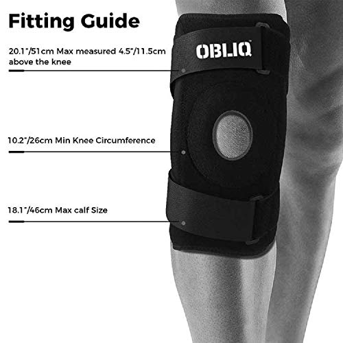 Image of OBLIQ Hinged Knee Braces for Men /Women with Lateral Support Dual Stabilizers - Fits Upto 20 Inches