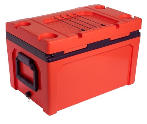 Image of Stanley Adventure Outdoor Cooler 50 qt | Heavy Duty Outdoor Camping Cooler with Easy Carry Side Handles | 6 Days Cooling Ice Chest for 82 Cans | Flat Top Doubles as Seat | BPA-Free | Tigerlily Plum