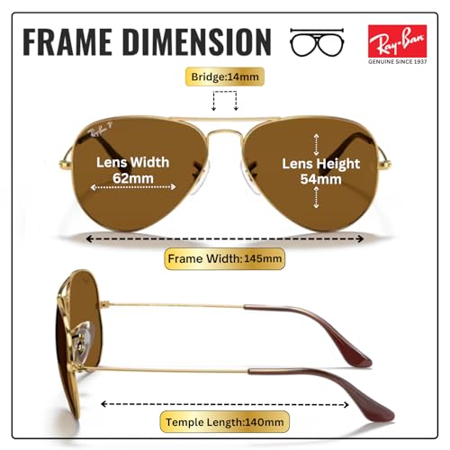 Image of Ray-Ban RB3025 CLASSIC AVIATOR POLARIZED Sunglasses for Men & Women with Official Eyewear Kit