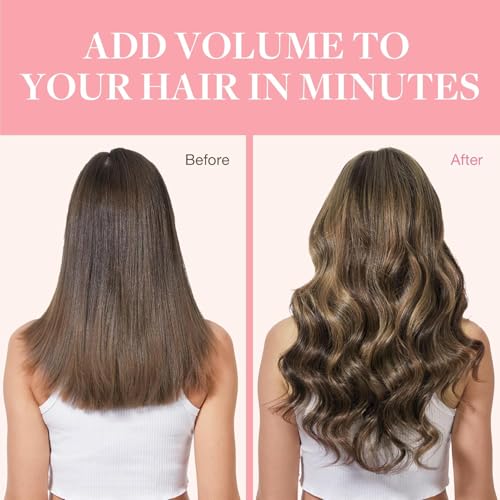 Image of GOO GOO Clip in Hair Extensions Real Human Hair, Remy Human Hair Extensions Clip ins for Women, Natural Human Hair, 18inch 120g 7Pcs, 4D /14 /5B Brunette Balayage