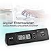 Digital Clock Mini Car Clock Thermometer Automotive with Probe Sensor Wired for Refrigerator Air Conditioning Cold Storage