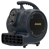 Airzentti 1/4 HP 1100 CFM Industrial Air Mover Blower Fan, High Velocity Floor & Carpet Dryer, 3-Speed Heavy Duty Utility Fan with 3-HR Timer for Water Damage Restoration, ETL Listed - Charcoal Blue