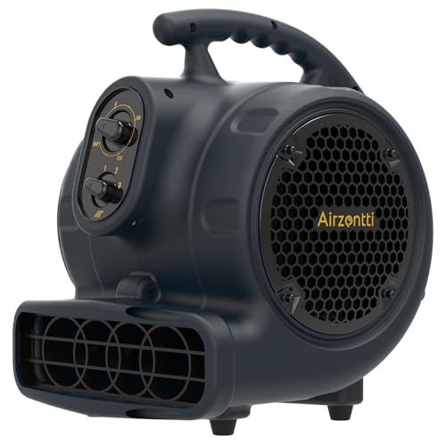 Image of 1100 CFM 3-Speed Industrial Air Mover Floor Blower Fan with Timer