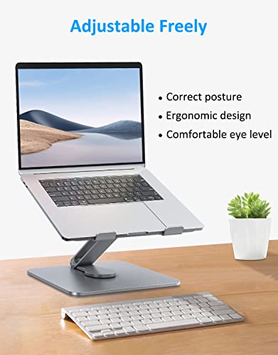 Gladgogo Laptop Ständer, Verstellbarer Ergonomischer Notebook Ständer, Belüfteter Aluminium-Notebookhalter für Schreibtisch Kompatibel mit Allen Laptops 10-17" (Silber) – Bild 6
