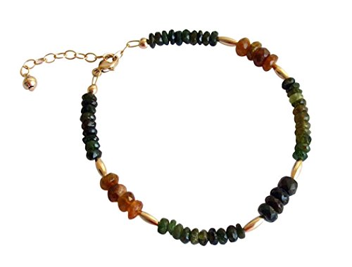 Preisvergleich Produktbild Gemshine - Damen - Armband - Vergoldet - Turmalin - Grün - Orange - Facettiert