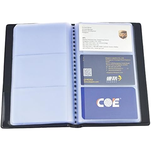 SAMYO Business Journal Name Card Book Holder for 240 Cards Pu Leather Black Cover