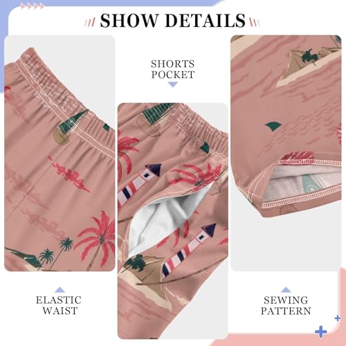 ZZXXB Lighthouse Boat Boys Long Pants Soft Trousers Elastic Waist Kids Lounge Bottoms with Pockets S-XL4