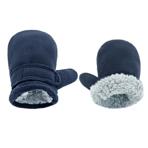 Image of BAVST Baby Toddler Winter Mittens Girls Warm Fleece Lined Gloves Kids Sherpa Lined Mittens for Boys