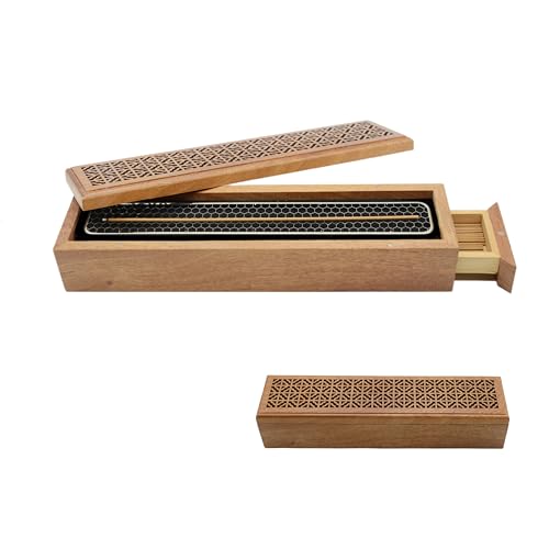 Coffin Incense Holder with Storage & Ash Catcher