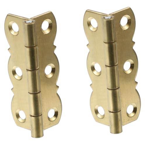 Abaodam 2個 真鍮製高耐久譜面台用ヒンジ 折りたたみ式楽譜台蝶番 書棚や折り畳みテーブルに対応 金色