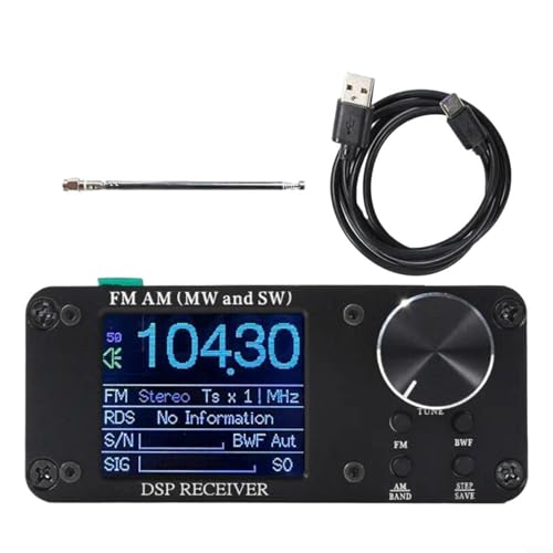 EXTRWORY Portable Shortwave Radio Receiver AM FM SW ATS-80 Digital Tuner With Antenna Battery Aluminium Alloy Black