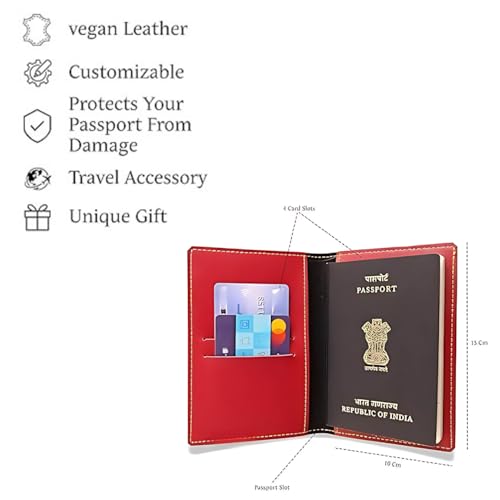 Image of Unisex Passport Cover for Men & Women | Printed, Classy & Stylish | Vegan Leather Passport Cover for Travel (UV Wine)