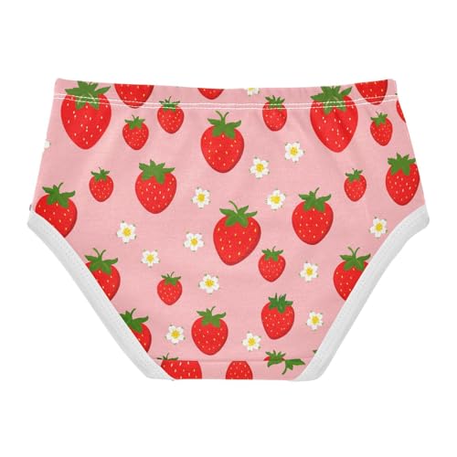 Fruit Strawberry Flowers Floral Pink Toddler Girls's Underwear 2T 23018892