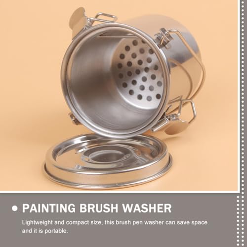 Nettoyeur de pinceaux peinture compact en inox pour peindre en atelier
