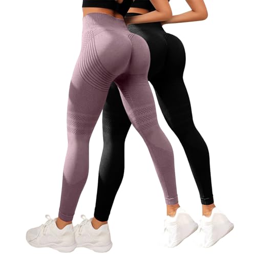 2 Stück Coreex 3D Kompressionsleggins Damen LipöDem Cellulite Leggings Anti Cellulite Leggings Kompression Compression High Waist Push-Up Lymphdrainage Hosen Yoga Fitnesshose Lange Sporthose S-3XL