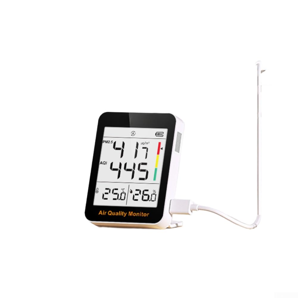 Luftqualitätsmesser Mit Digitalem Display Für Temperatur Und Feuchtigkeit, PM2.5 Sensor Mit Dreifarben-Anzeige, Smart & Energiesparmodus, Magnetische Rückseite Für Wohnzimmer Büro Kinderzimmer (S1UP)