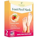 PLANTIFIQUE Foot Peeling Mask 2 Pack | Dermatologically Tested Repairs Heels & Removes Dry Dead Skin for Baby Soft Feet | Exfoliating Foot Peel Mask for Dry Cracked Feet | Peach