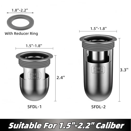 COLDDD Floor Drain, 304 Stainless Steel, Anti-Odor Plugs, Bathroom, Depth 2.4'', Silicone Material, Brushed Finish, Grey